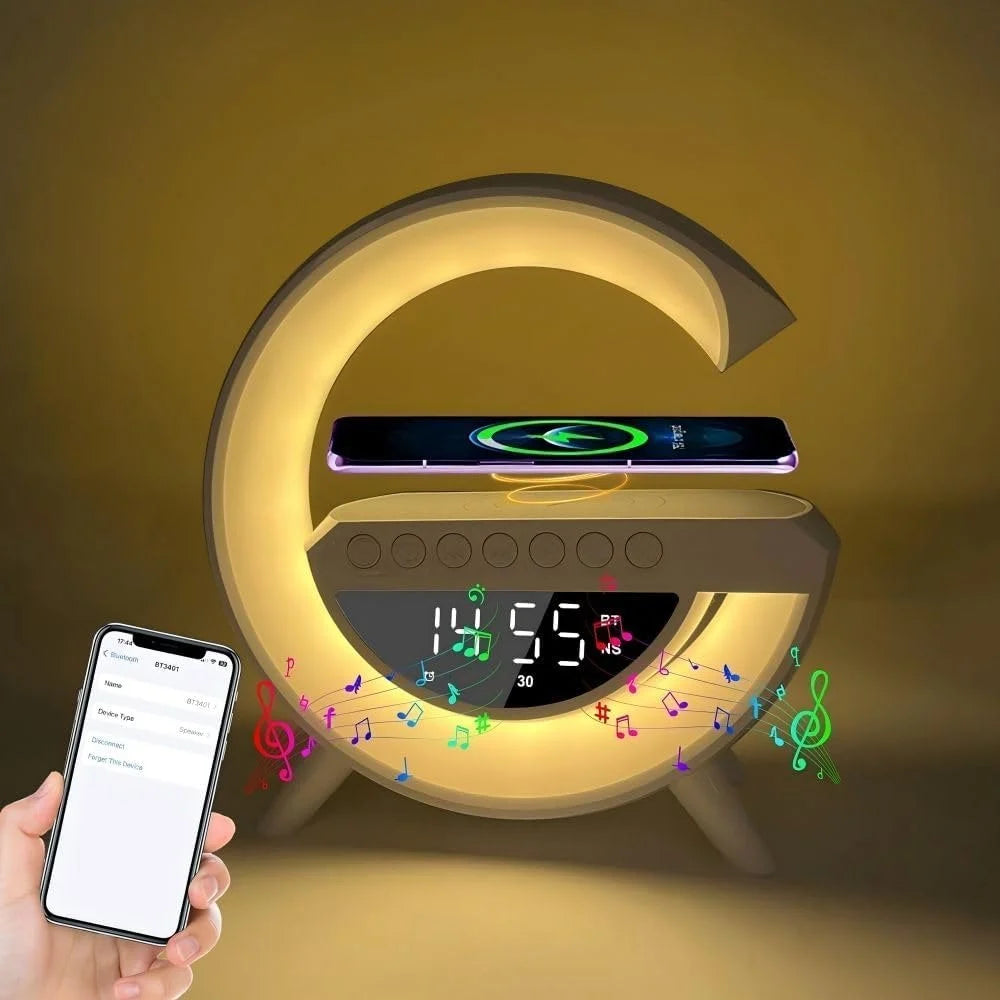 G-Shaped LED Wireless Charging Speaker Lamp